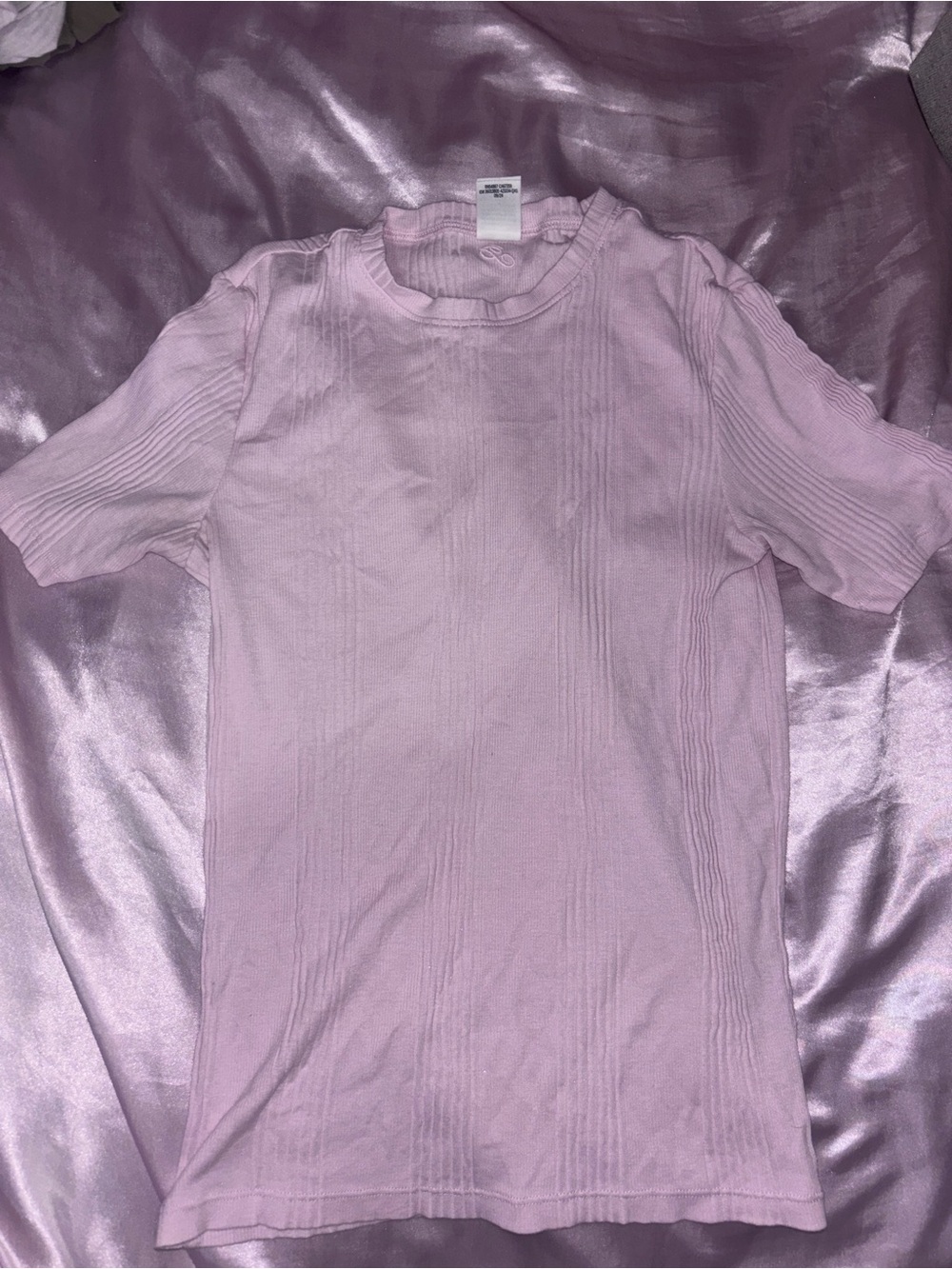 PINK Victoria's Secret Light Pink Ribbed Short Sleeve Tee